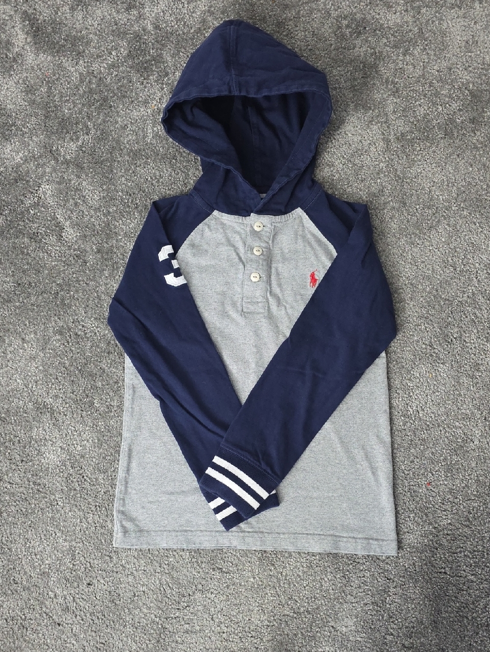 Boys RALPH LAUREN POLO hooded shirt size 8